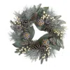 Homplanti 24" Holiday Wreath With Berries Pine Cones And Ornaments