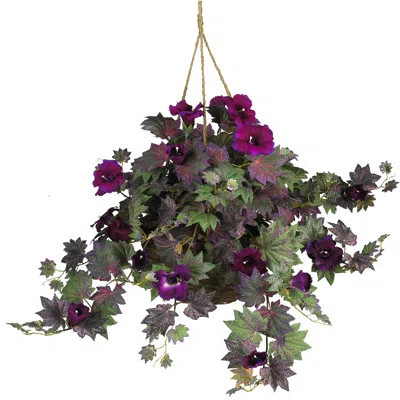 Homplanti 24" Morning Glory Hanging Basket In Green