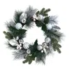 Homplanti 24" Pinecones & Berries Christmas Wreath W/silver Ornaments