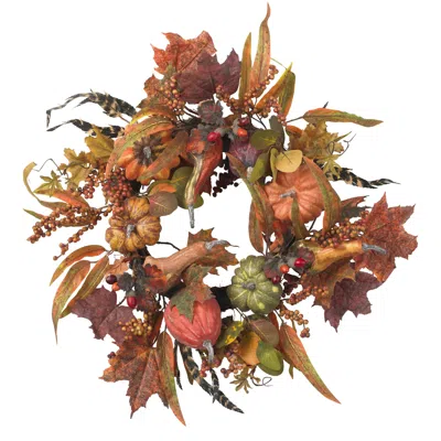 Homplanti 24" Pumpkin & Berry Wreath