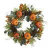 Homplanti 24" Pumpkins Pine Cones And Berries Fall Artificial Wreath