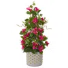 Homplanti 25" Bougainvillea Artificial Climbing Plant In Designer Vase
