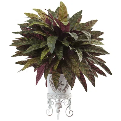 Homplanti 25" Peacock Bush With Metal Planter