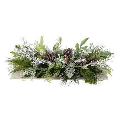 Homplanti 26" Flocked Christmas Artificial Arrangement In Green