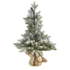 Homplanti 28" Flocked Artificial Christmas Tree With Pine Cones