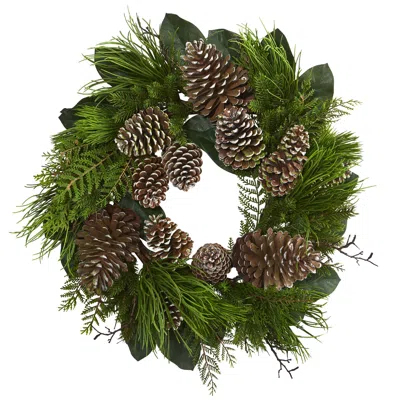 Homplanti 28" Pine Cone And Pine Wreath