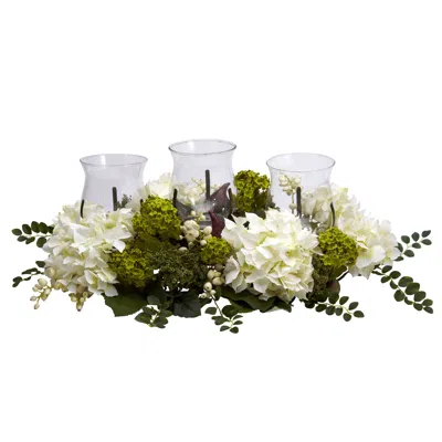 Homplanti 29" Snowball Hydrangea Triple Candelabrum