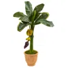 Homplanti 3' Banana Artificial Tree In Terracotta Planter