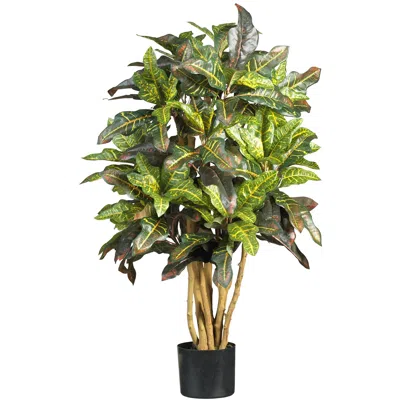 Homplanti 3' Croton Tree W/180 Lvs In Green