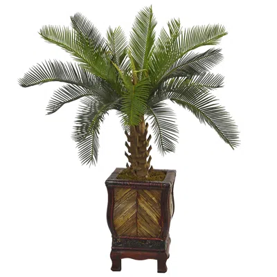 Homplanti 3' Cycas Tree In Wood Planter
