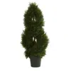 Homplanti 3' Double Pond Cypress Spiral Topiary Uv Re(indoor/outdoor)