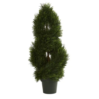 Homplanti 3' Double Pond Cypress Spiral Topiary Uv Re(indoor/outdoor)