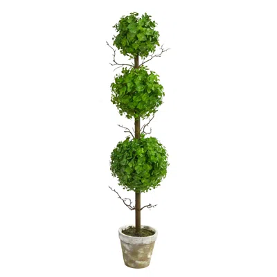 Homplanti 3' Eucalyptus Triple Ball Topiary Artificial Tree