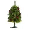 Homplanti 3' Montana Pine Christmas Tree With Cones, Berries & 50 Led