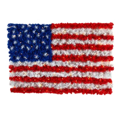 Homplanti 3' X 2' American Flag With 100 Led Lights In Blue