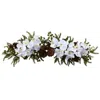Homplanti 30" Phalaenopsis Orchid & Pine Swag