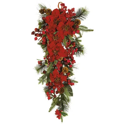 Homplanti 30" Poinsettia Teardrop In Red
