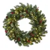 Homplanti 30" Wreath W/7 Cones 210 Tips & 100 Clear Lights