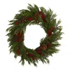 Homplanti 32'' Cypress With Berries And Pine Cones Artificial Wreath