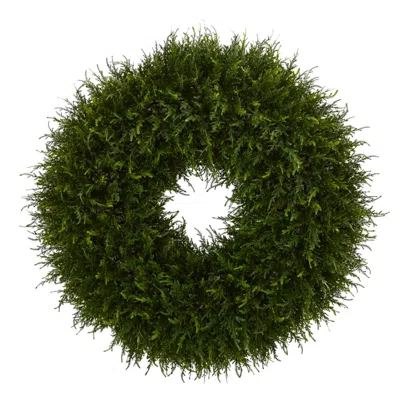 Homplanti 32" Giant Cedar Artificial Wreath In Green