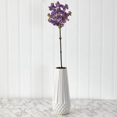 Homplanti 32" Lilac Artificial Flower (set Of 4) In White