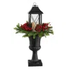 Homplanti 33" Christmas Lantern With Berry And Pinecones In Urn