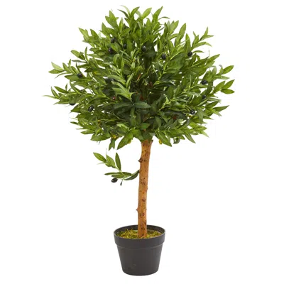 Homplanti 34" Olive Topiary Tree Uv Resistant (indoor/outdoor)