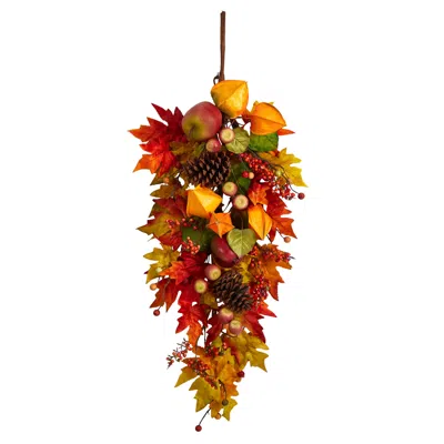 Homplanti 35" Autumn Maple Leaf And Berries Fall Teardrop