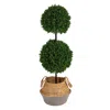 Homplanti 3.5' Boxwood Tree In Jute White Planter Uv (indoor/outdoor)