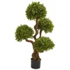 Homplanti 3.5' Four Ball Boxwood Artificial Topiary Tree