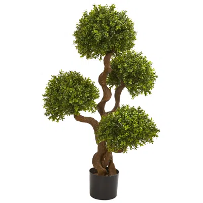 Homplanti 3.5' Four Ball Boxwood Artificial Topiary Tree