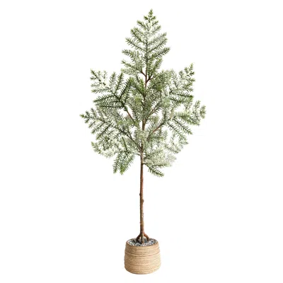 Homplanti 35'' Frosted Pine Christmas Tree In Decorative Planter