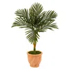 Homplanti 3.5' Golden Cane Artificial Palm Tree In Terra-cotta Planter