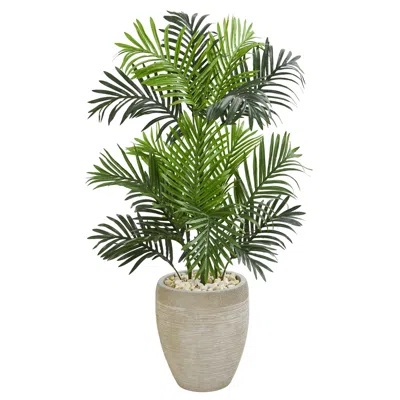 Homplanti 3.5' Paradise Palm Artificial Tree In Sand Colored Planter