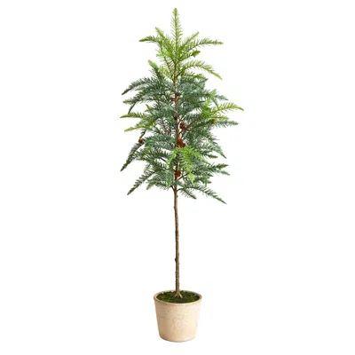 Homplanti 3.5' Winniepeg Artificial Pine Tree In Decorative Planter