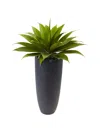 Homplanti 38" Agave In Gray Cylinder Planter