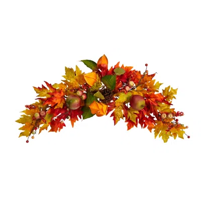 Homplanti 38" Autumn Maple Leaf Berry Artificial Swag