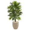 Homplanti 4' Areca Artificial Palm Tree In Sand Colored Planter