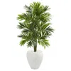 Homplanti 4' Areca Artificial Palm Tree In White Planter
