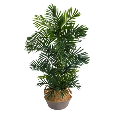 Homplanti 4' Areca Palm Tree In Boho Jute Planter Uv (indoor/outdoor)