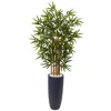 Homplanti 4' Bamboo Tree In Gray Cylinder Planter