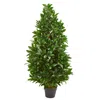 Homplanti 4' Bay Leaf Artificial Topiary Tree Uv (indoor/outdoor)