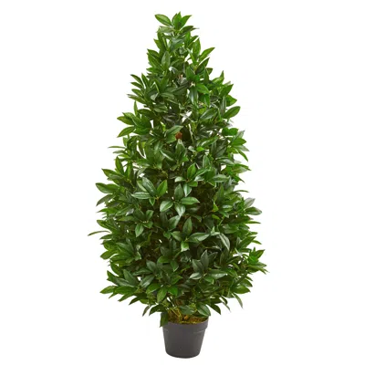 Homplanti 4' Bay Leaf Artificial Topiary Tree Uv (indoor/outdoor)