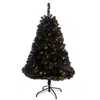 Homplanti 4' Black Artificial Christmas Tree With 170 Clear Led Lights