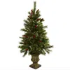 Homplanti 4' Christmas Tree W/urn Ber & Con 100 Led Lights & 208 Tips