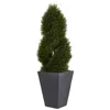 Homplanti 4' Cypress Tree In Slate Planter Uv Res (indoor/outdoor)