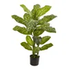 Homplanti 4' Dieffenbachia Plant (real Touch) W/19 Lvs