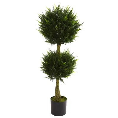 Homplanti 4' Double Ball Cypress Uv Resit W/450 Lvs (indoor/outdoor) In Green