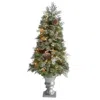 Homplanti 4' English Pine Xmas Tree In Urn With 413 Tips And 100 Leds