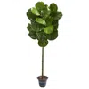 Homplanti 4' Fiddle Leaf Artificial Tree With Decorative Planter